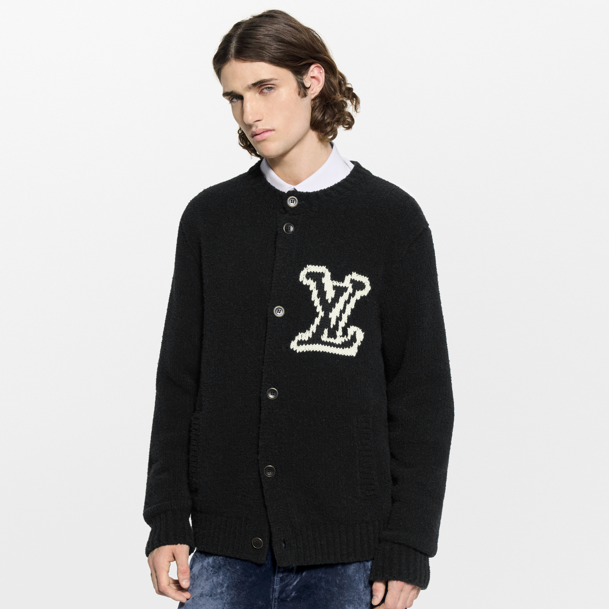 Chunky Intarsia Signature Cardigan  in Men's Ready-to-Wear All Ready-to-Wear collections by Louis Vuitton (Product zoom)